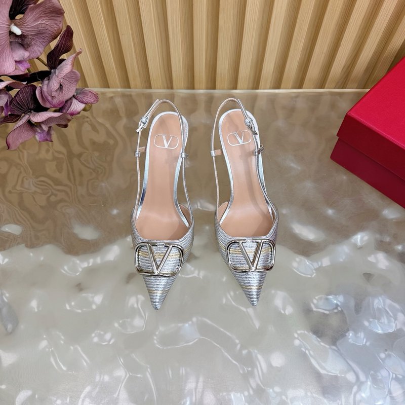 발렌티노 스트라이프 위빙 하이힐 샌들 001-252613
