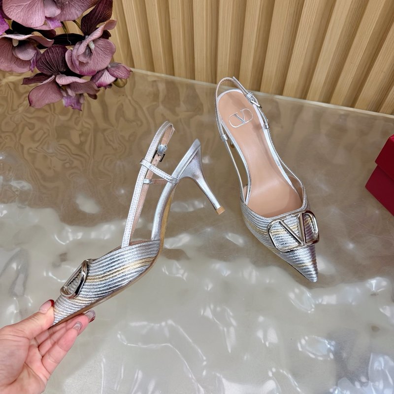 발렌티노 스트라이프 위빙 하이힐 샌들 001-252613