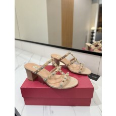 발렌티노 스터드 가죽 하이힐 슬리퍼 001-252689