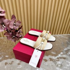 발렌티노 편직 플랫 가죽 슬리퍼 001-252734