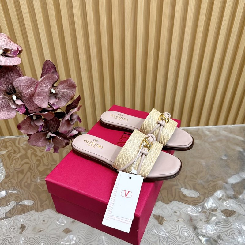발렌티노 가죽 웨빙 하이힐 슬리퍼 001-252745