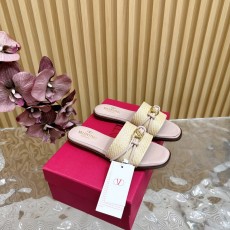 발렌티노 가죽 웨빙 하이힐 슬리퍼 001-252745