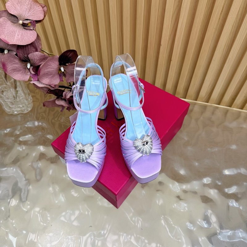 발렌티노 하이힐 플랫폼 실크 샌들 001-252788