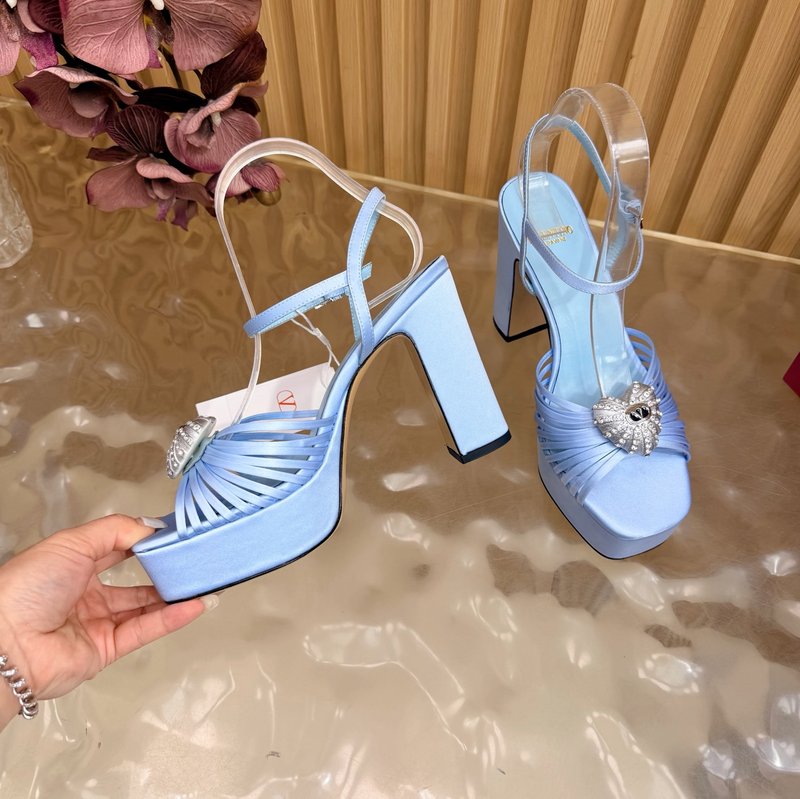 발렌티노 하이힐 플랫폼 실크 샌들 001-252791