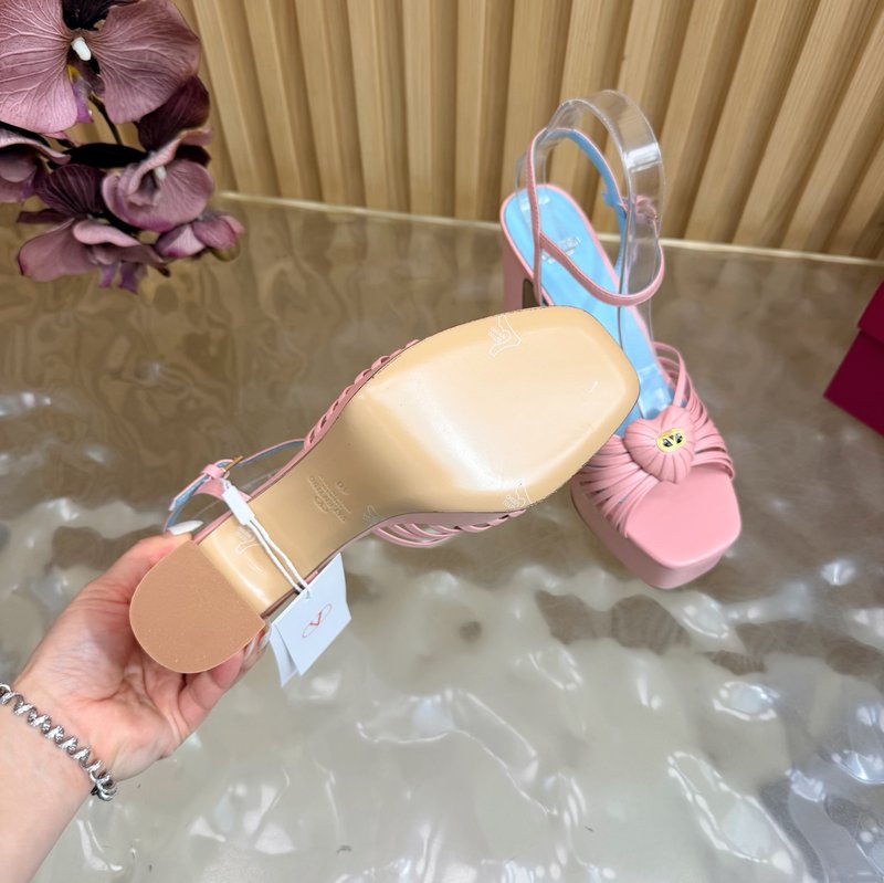 발렌티노 하이힐 플랫폼 실크 샌들 001-252796