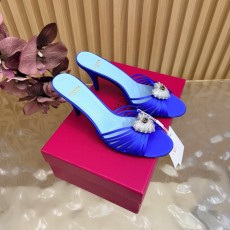 발렌티노 실크 하트 스트랩 힐 샌들 001-252798