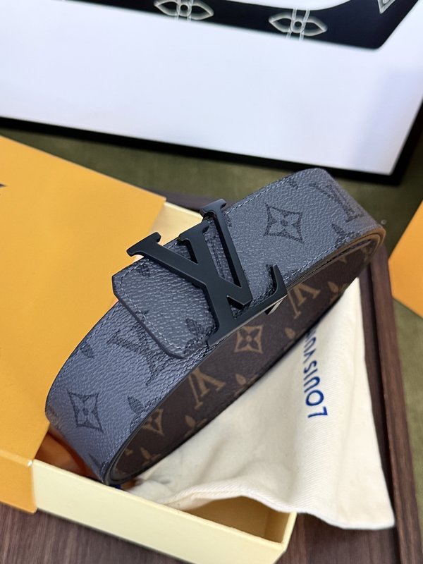 LV 양면 모노그램 캔버스 벨트 블랙 버클 001-253192