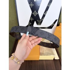 LV 양면 모노그램 캔버스 벨트 블랙 버클 001-253192