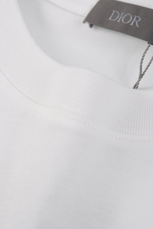 디올 데이지 자수 라운드넥 반팔 티셔츠 001-254029