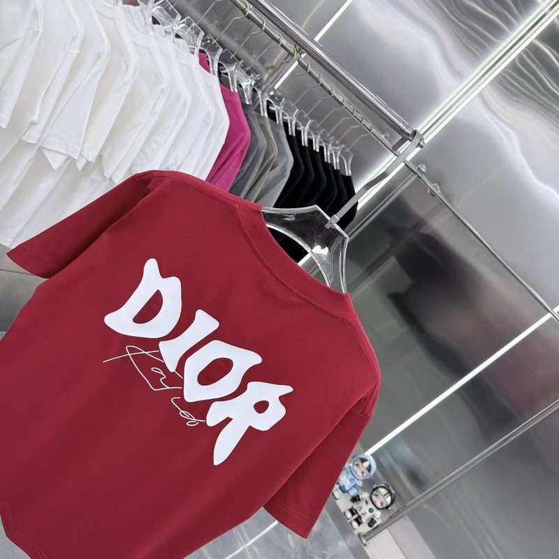 디올 라운드넥 반팔 티셔츠 유니섹스 001-254057