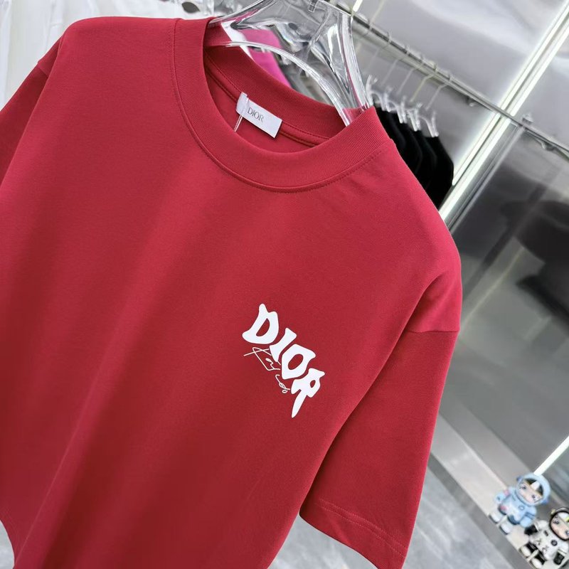 디올 라운드넥 반팔 티셔츠 유니섹스 001-254057