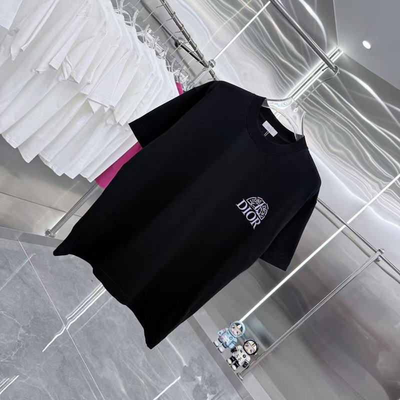 디올 라운드넥 슬리브 입체 실리콘 티셔츠 001-254065