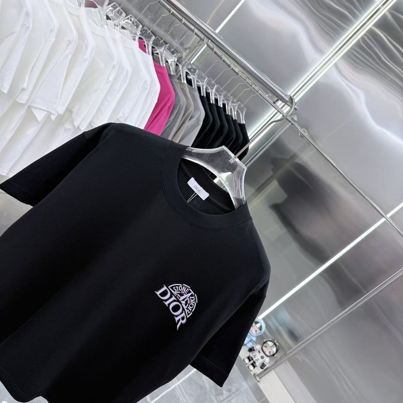 디올 라운드넥 슬리브 입체 실리콘 티셔츠 001-254065