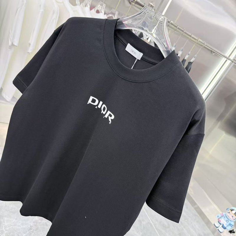 디올 입체 실리콘 라운드넥 반팔 티셔츠 001-254068