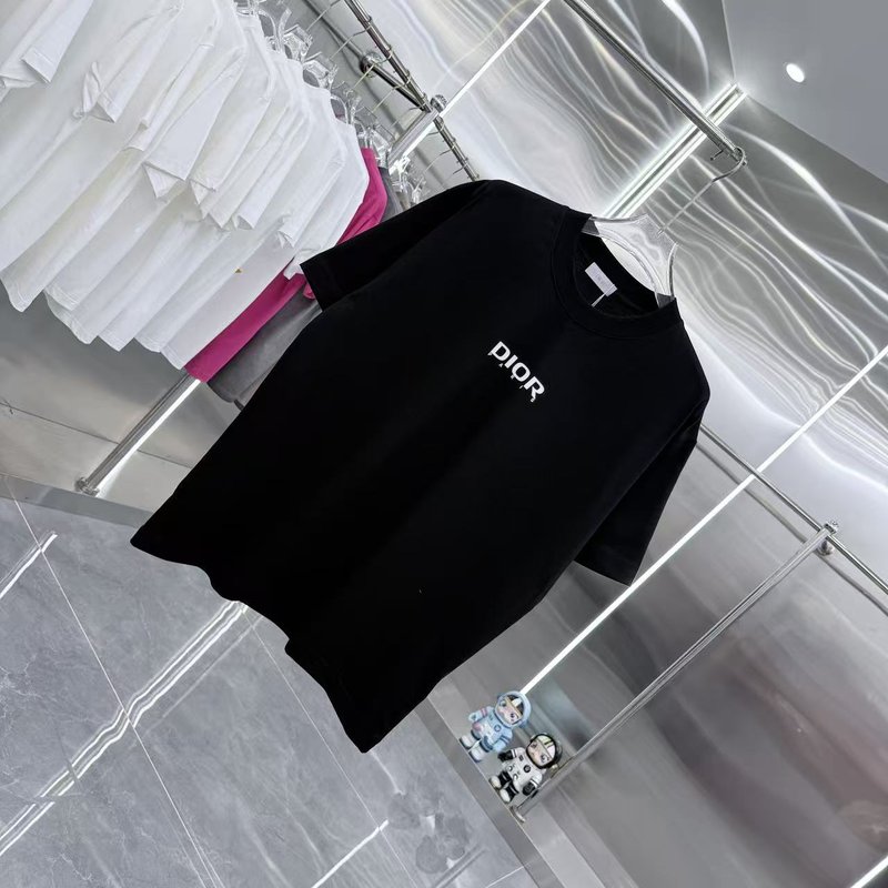 디올 입체 실리콘 라운드넥 반팔 티셔츠 001-254068