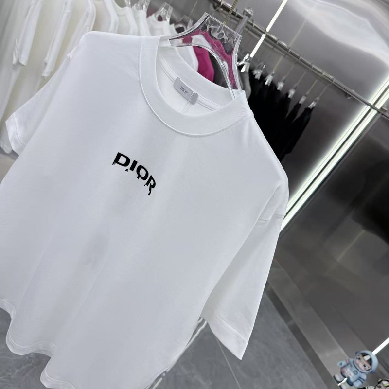 디올 입체 실리콘 라운드넥 반팔 티셔츠 001-254070