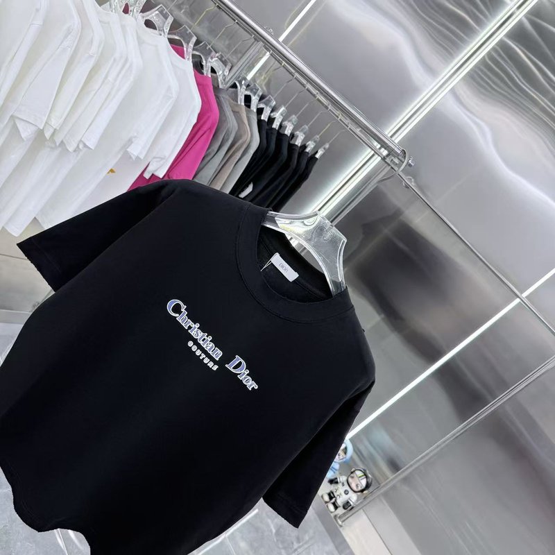 디올 마모 홀 라운드 숏슬리브 티셔츠 001-254071