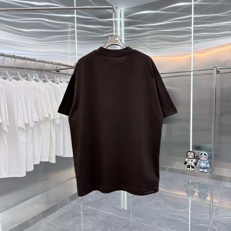 디올 라운드넥 숏슬리브 엠보싱 실리콘 티셔츠 001-254075