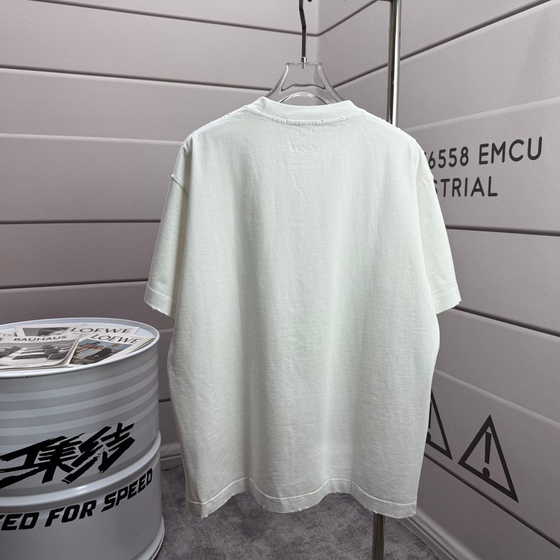 디올 세척 마모 라운드넥 반팔 티셔츠 001-254085