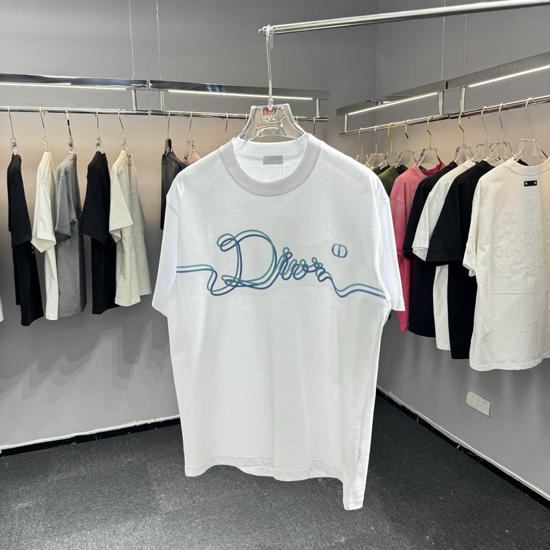 디올 라운드넥 반팔 티셔츠 001-254087