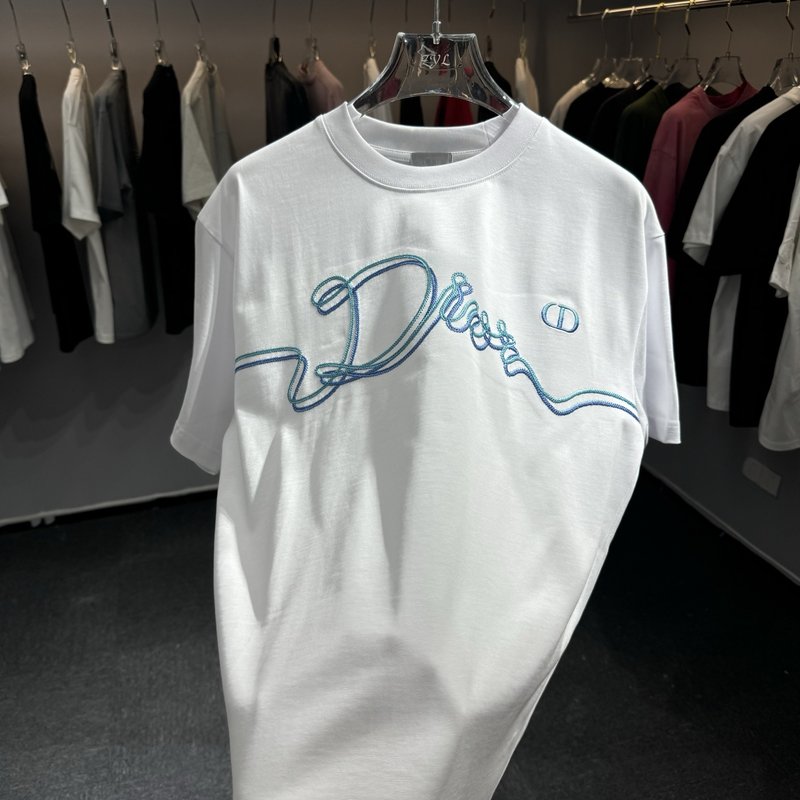 디올 라운드넥 반팔 티셔츠 001-254087