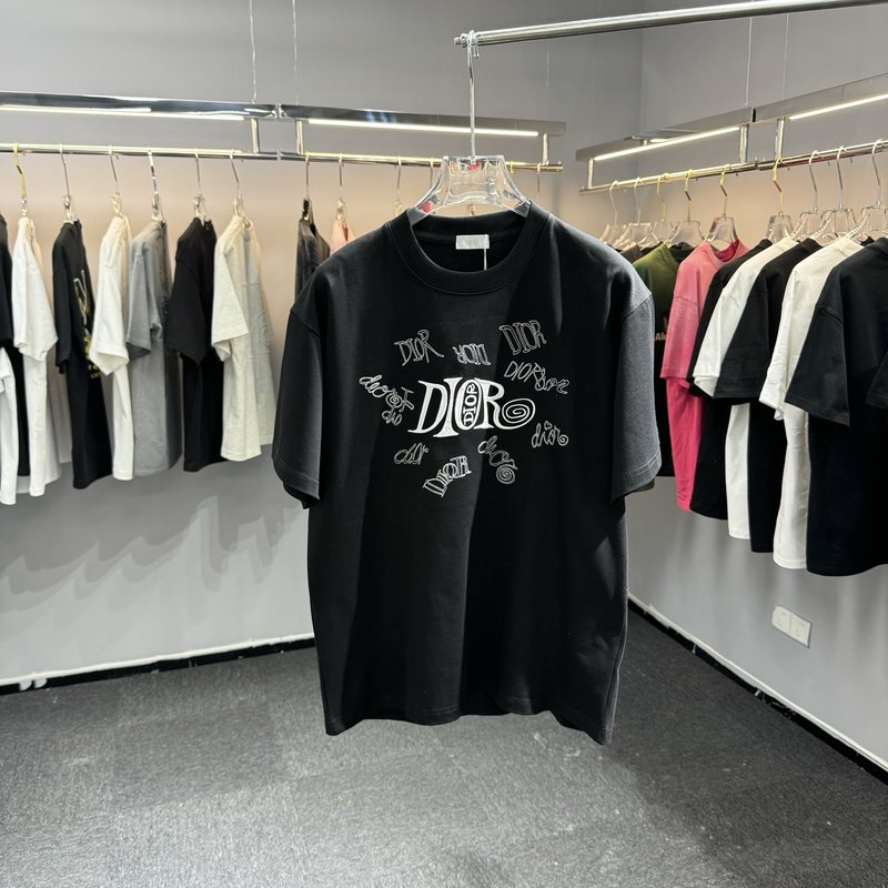디올 라운드넥 반팔 티셔츠 001-254095