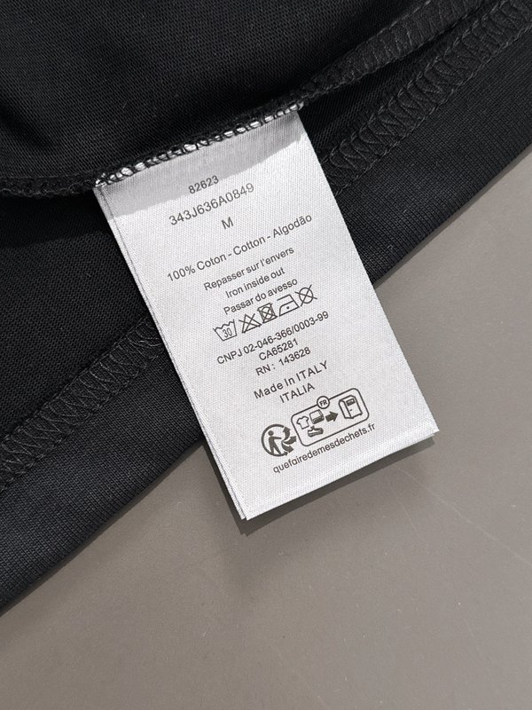 디올 남성 자수 면 반팔 티셔츠 001-254129