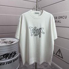 디올 2026SS 세척 마모 벨벳 반팔 티셔츠 001-254135