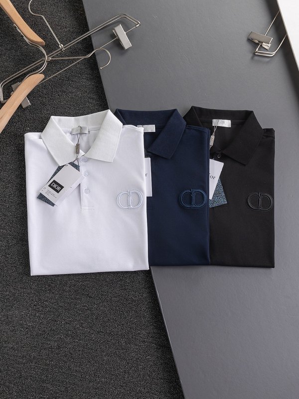 디올 CD 자수 라운드넥 반팔 티셔츠 001-254148