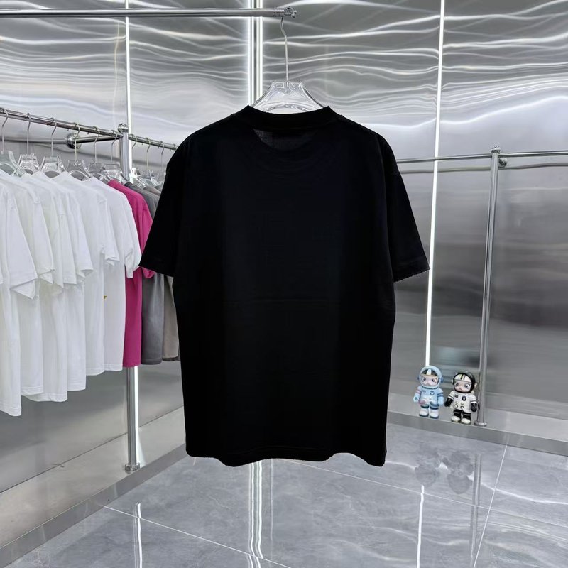 디올 라운드넥 숏슬리브 엠보싱 실리콘 티셔츠 001-254166