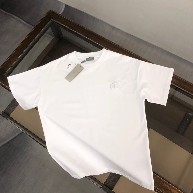 디올 라운드넥 숏슬리브 자수 로고 티셔츠 001-254176