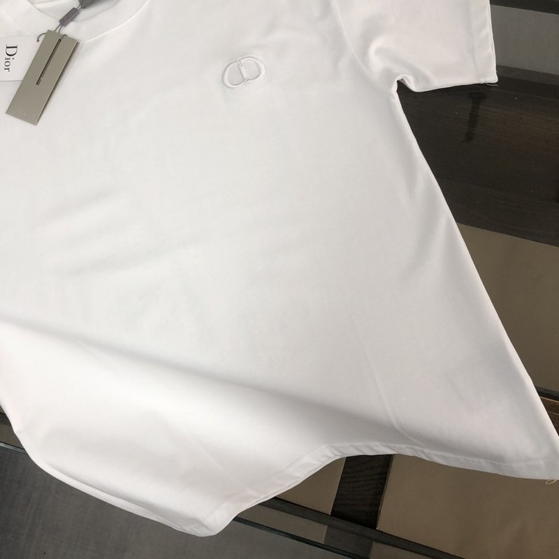 디올 라운드넥 숏슬리브 자수 로고 티셔츠 001-254176