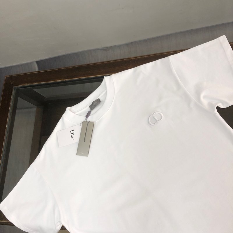 디올 라운드넥 숏슬리브 자수 로고 티셔츠 001-254176