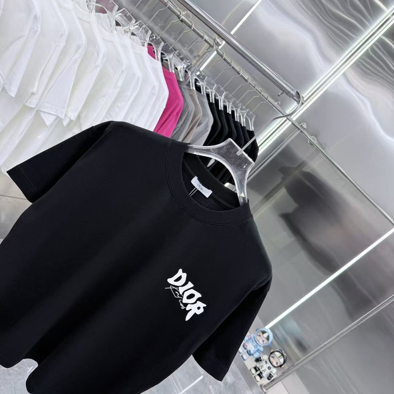디올 라운드넥 슬리브 입체 실리콘 티셔츠 001-254225