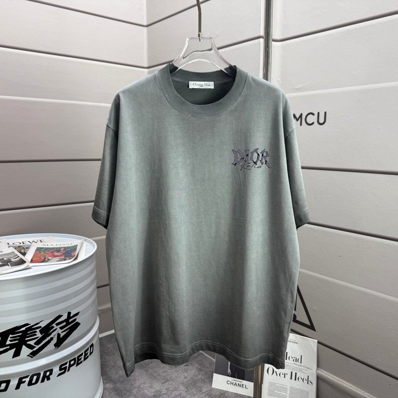 디올르 워싱 데미지 라운드넥 반팔 티셔츠 001-254228
