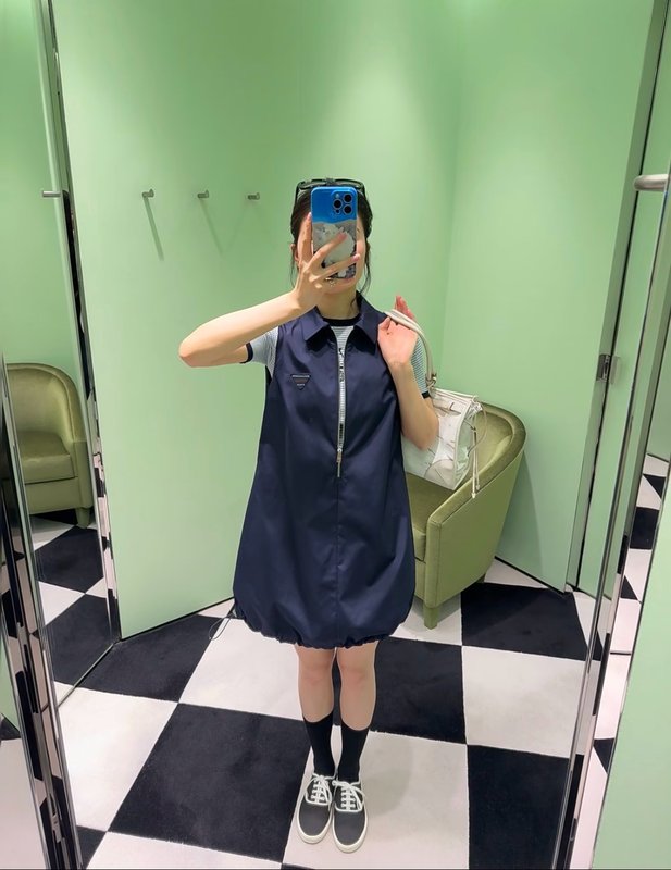 네이비 민소매 폴로 원피스 001-255571
