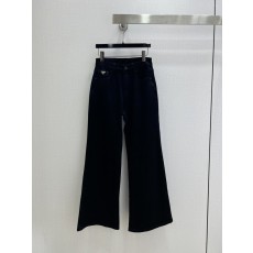 로고 레더 패치 스트레이트 데님 팬츠 001-255582