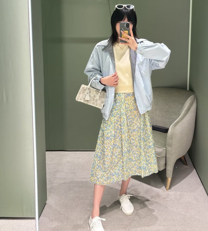 프라다 플라워 프린트 스커트 001-255589
