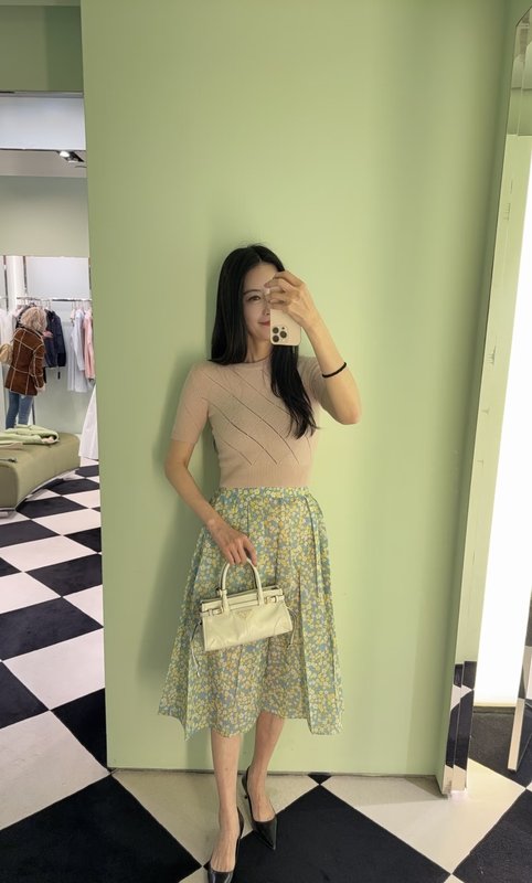 프라다 플라워 프린트 스커트 001-255589