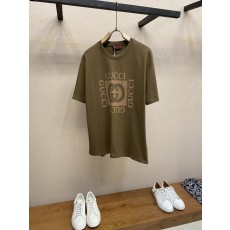 구찌 2026 신상 면 100% 디지털 프린팅 반팔 티 001-255676