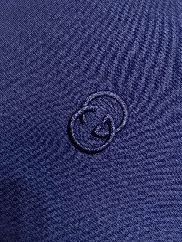 구찌 더블 G 자수 라운드넥 니트 면 티셔츠 001-255684