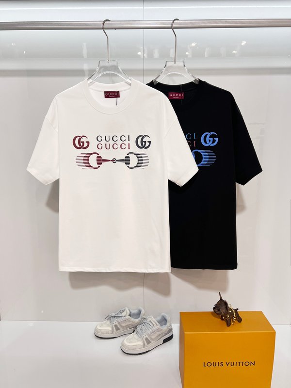 구찌 더블 G 프린트 라운드넥 반팔 티셔츠 001-255778