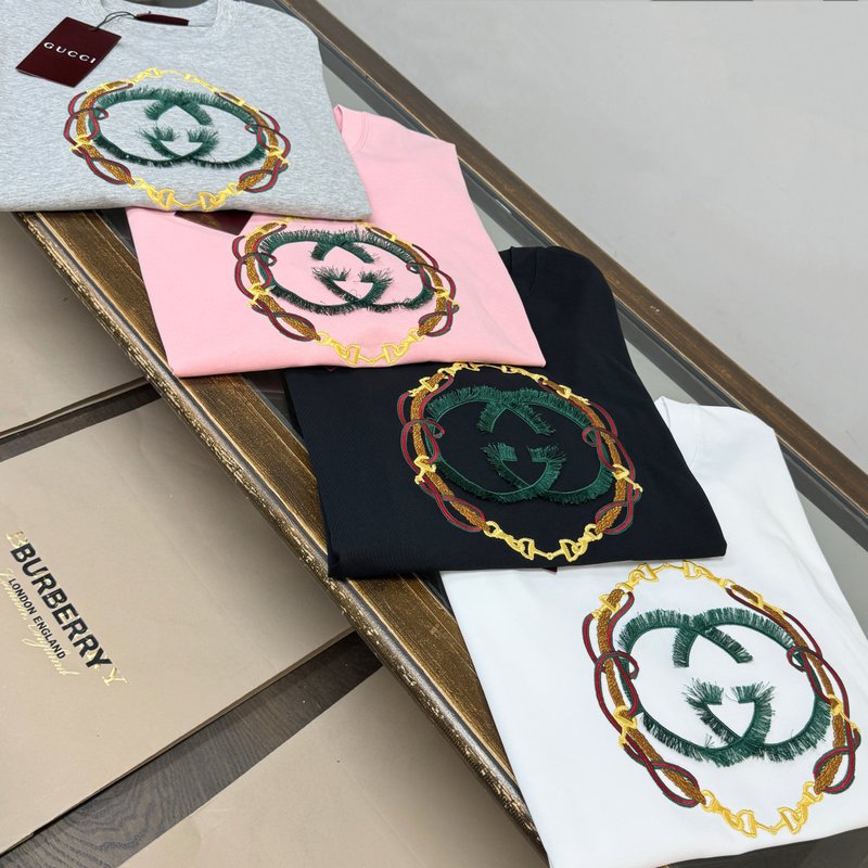 구찌 하계 신상 자수 라운드넥 반팔 티셔츠 001-255797