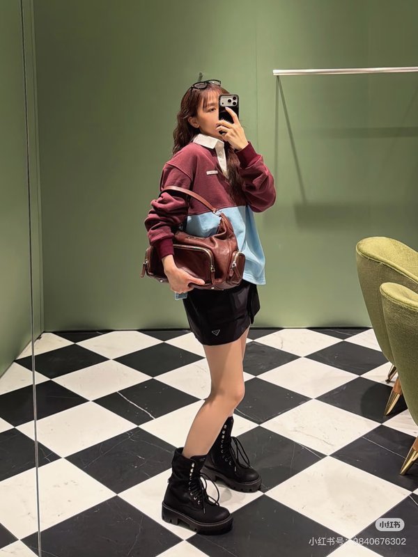 컬러 블록 라펠 후드 긴팔 티셔츠 001-256001