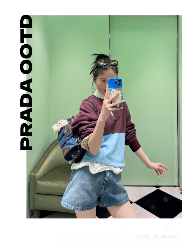 컬러 블록 라펠 후드 긴팔 티셔츠 001-256001