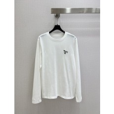 자수 로고 라운드넥 긴팔 티셔츠 001-256062