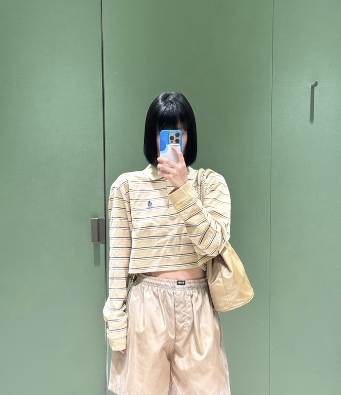 프라다 스트라이프 숏 폴로 셔츠 001-256068