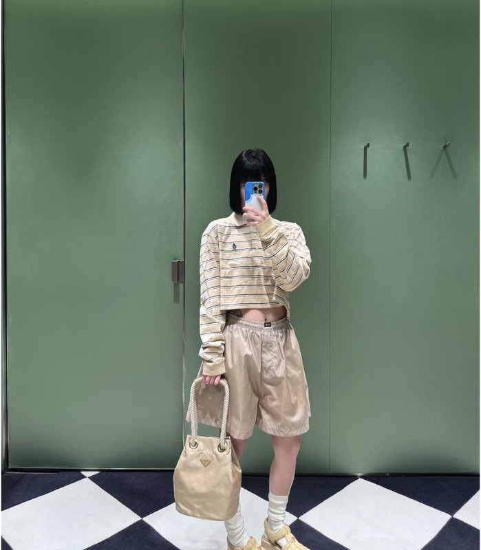 프라다 스트라이프 숏 폴로 셔츠 001-256068
