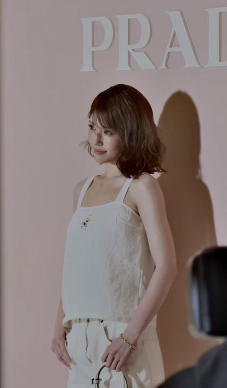 프라다 린넨 자수 플라워 크탑 001-256081