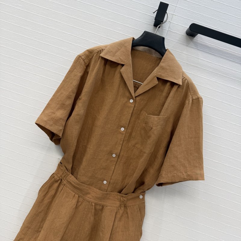 린넨 반팔 점프수트 001-256086